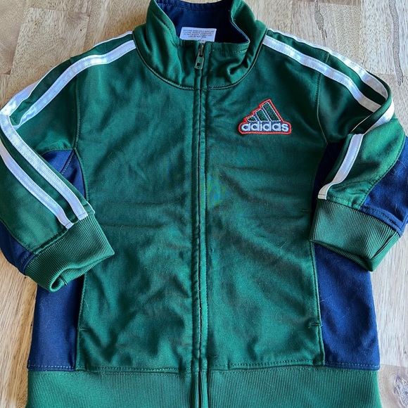 Adidas Boy’s Size 9 Months Blue and Green Zip Up Track Suit LNC - Picture 2 of 6